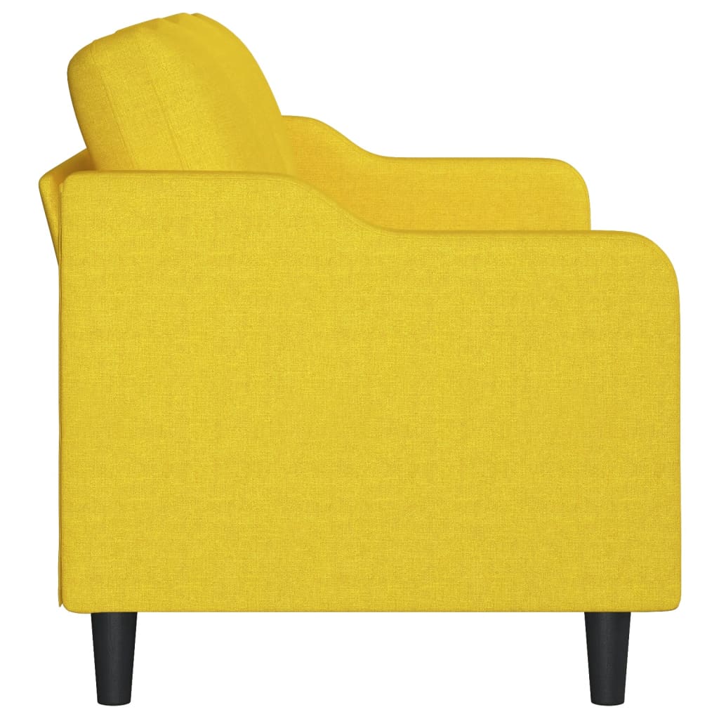 vidaXL Canapea cu 3 locuri, galben deschis, 180 cm, material textil