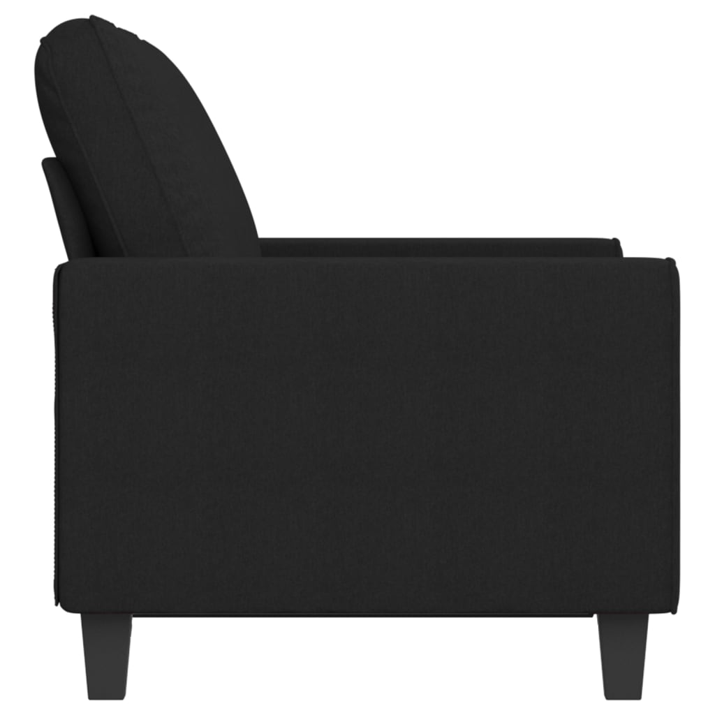 vidaXL Canapea cu 2 locuri, negru, 120 cm, material textil