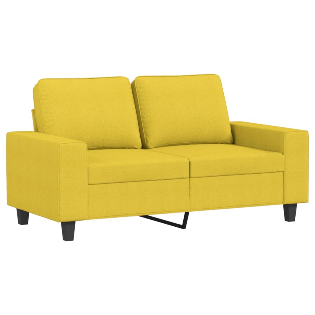 vidaXL Canapea cu 2 locuri, galben deschis, 120 cm, material textil vidaXL Canapea cu 2 locuri, galben deschis, 120 cm, material textil