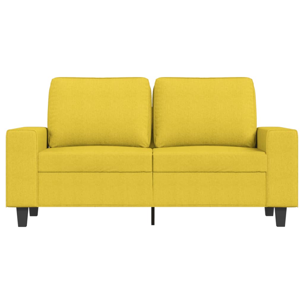 vidaXL Canapea cu 2 locuri, galben deschis, 120 cm, material textil vidaXL Canapea cu 2 locuri, galben deschis, 120 cm, material textil