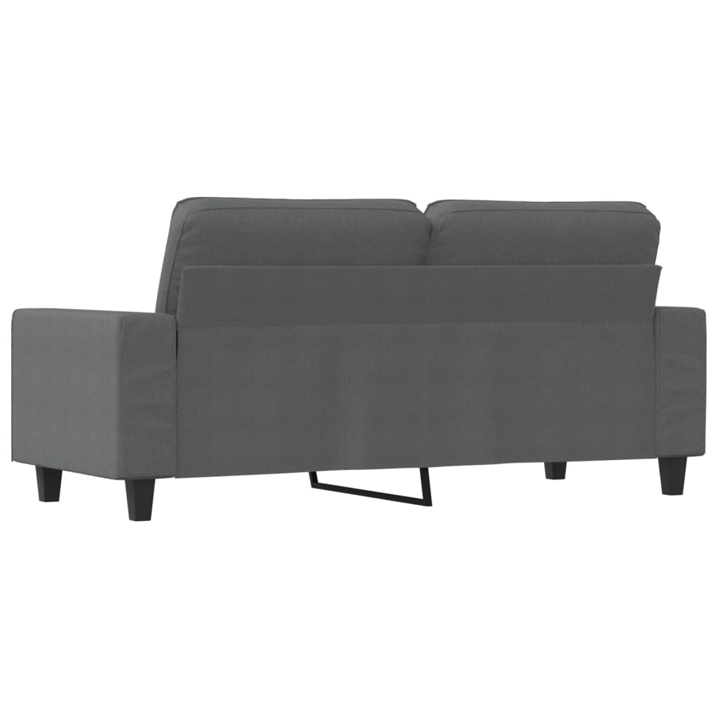 vidaXL Canapea cu 2 locuri, gri închis, 140 cm, material textil