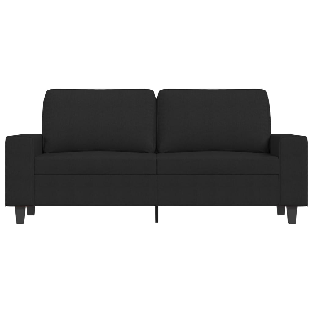 vidaXL Canapea cu 2 locuri, negru, 140 cm, material textil