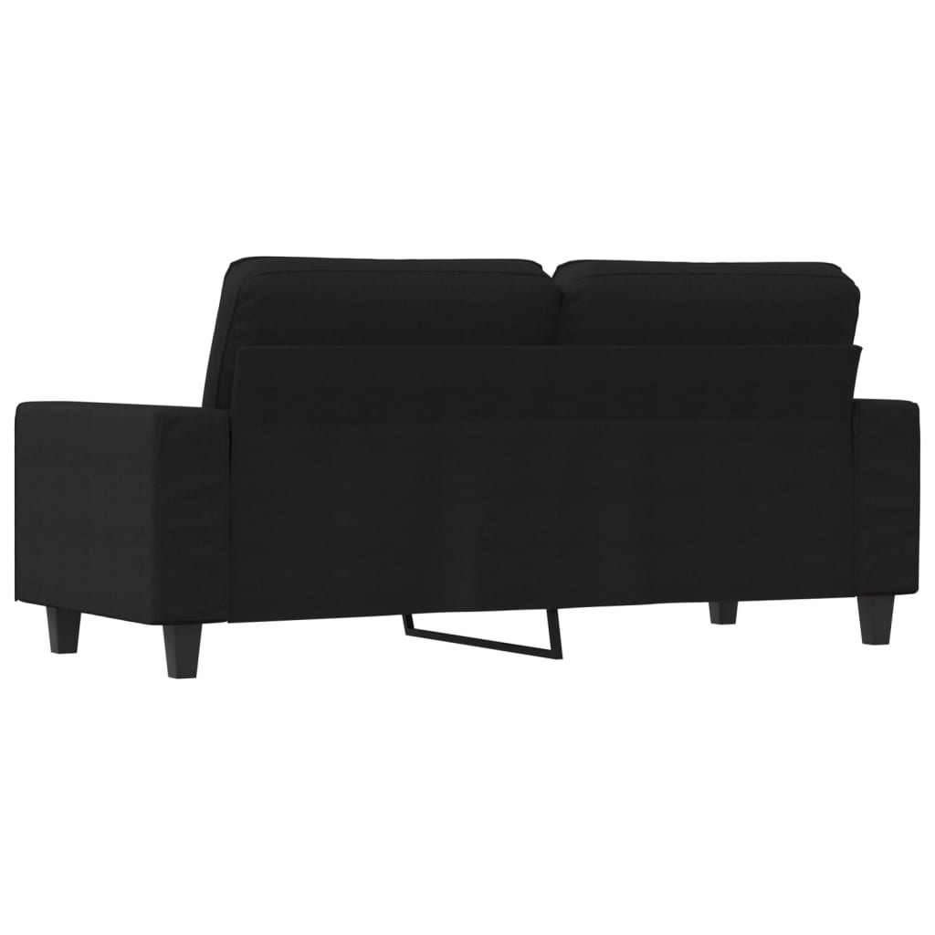 vidaXL Canapea cu 2 locuri, negru, 140 cm, material textil