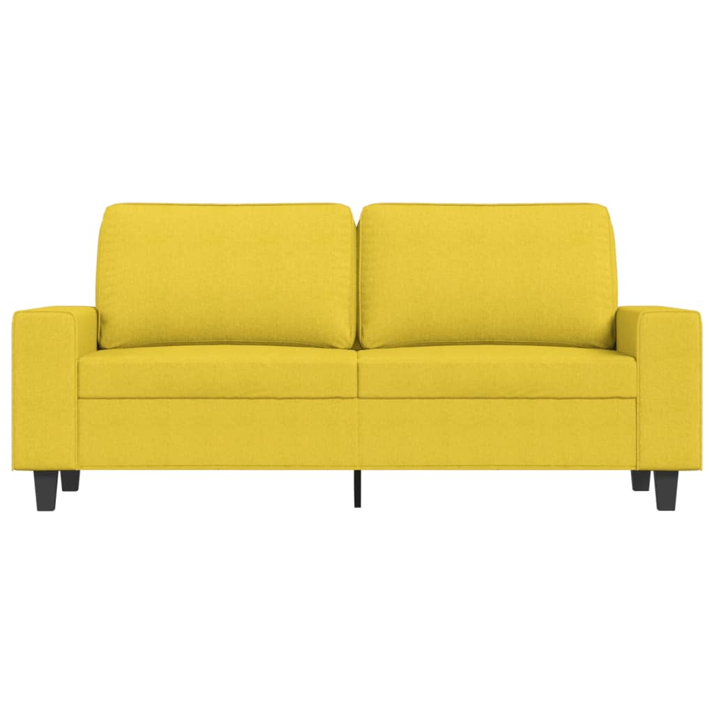 vidaXL Canapea cu 2 locuri, galben deschis, 140 cm, material textil vidaXL Canapea cu 2 locuri, galben deschis, 140 cm, material textil