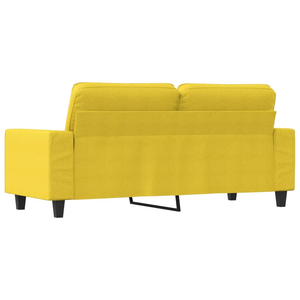vidaXL Canapea cu 2 locuri, galben deschis, 140 cm, material textil vidaXL Canapea cu 2 locuri, galben deschis, 140 cm, material textil