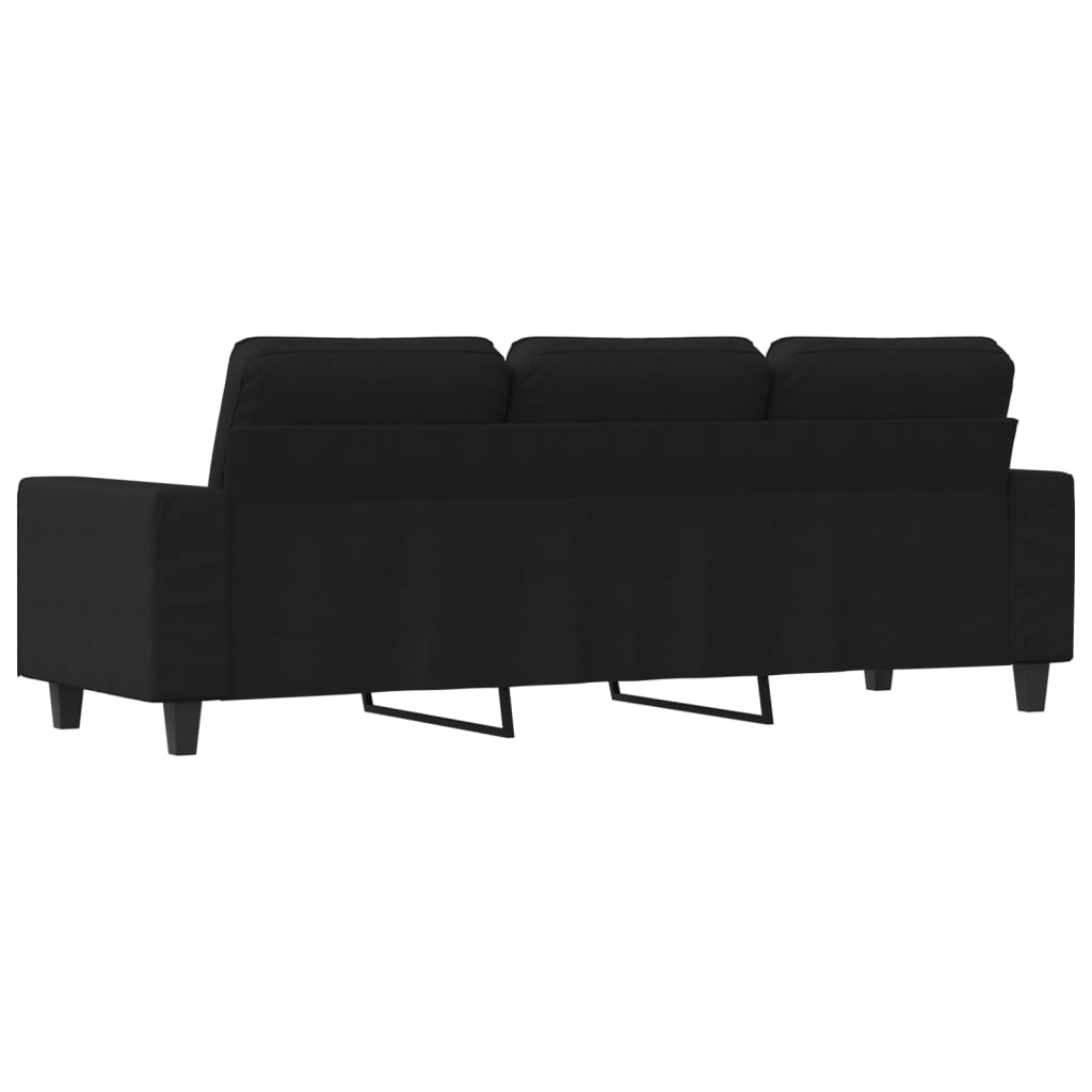 vidaXL Canapea cu 3 locuri, negru, 180 cm, material textil