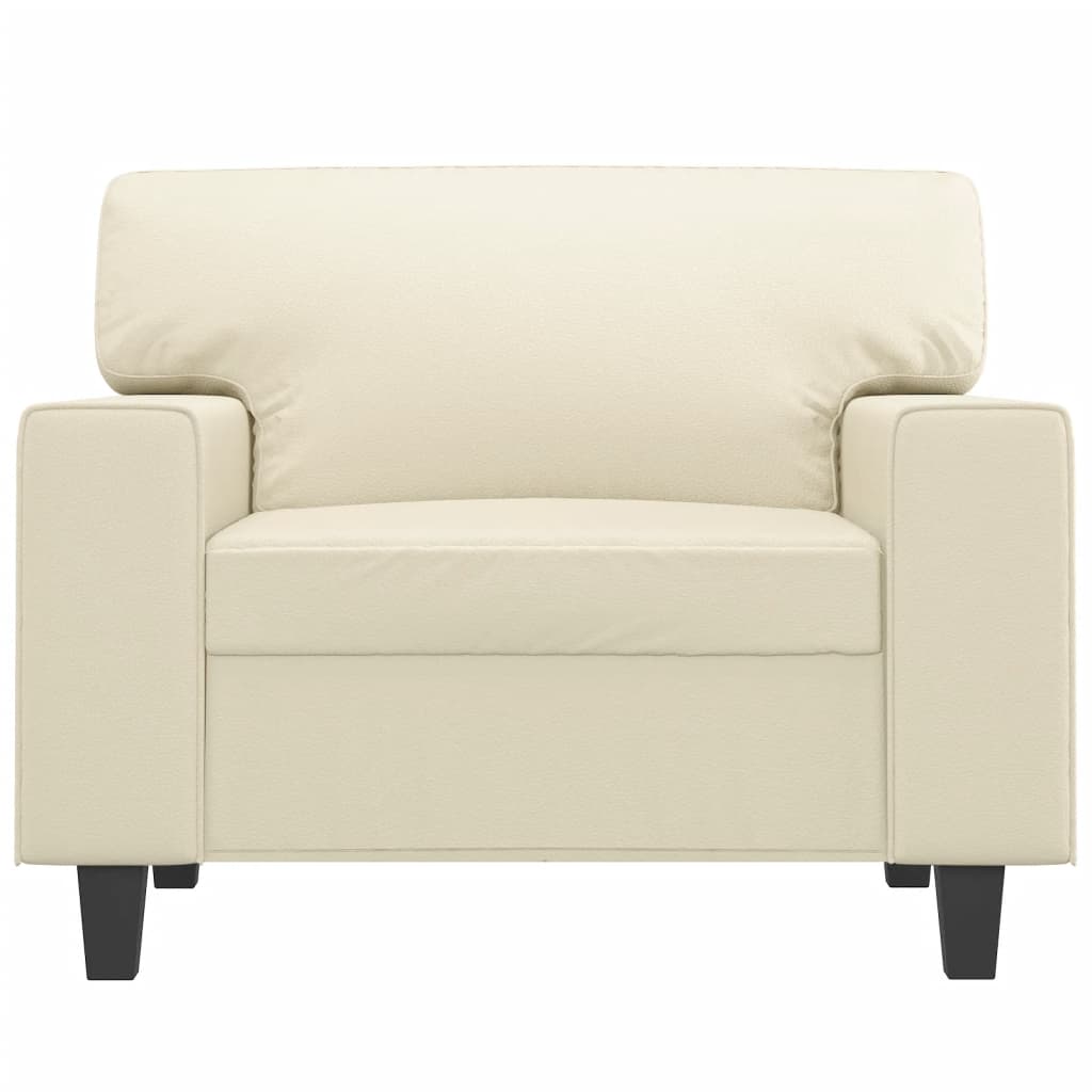 vidaXL Canapea de o persoană, crem, 60 cm, piele ecologică