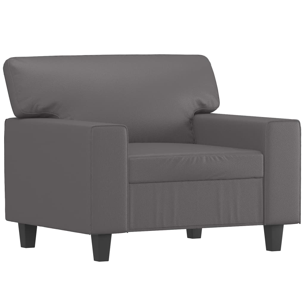 vidaXL Canapea de o persoană, gri, 60 cm, piele ecologică vidaXL Canapea de o persoană, gri, 60 cm, piele ecologică