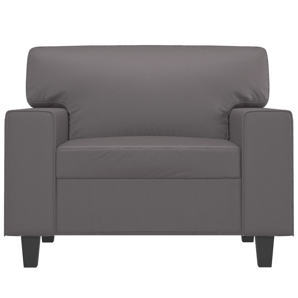 vidaXL Canapea de o persoană, gri, 60 cm, piele ecologică vidaXL Canapea de o persoană, gri, 60 cm, piele ecologică