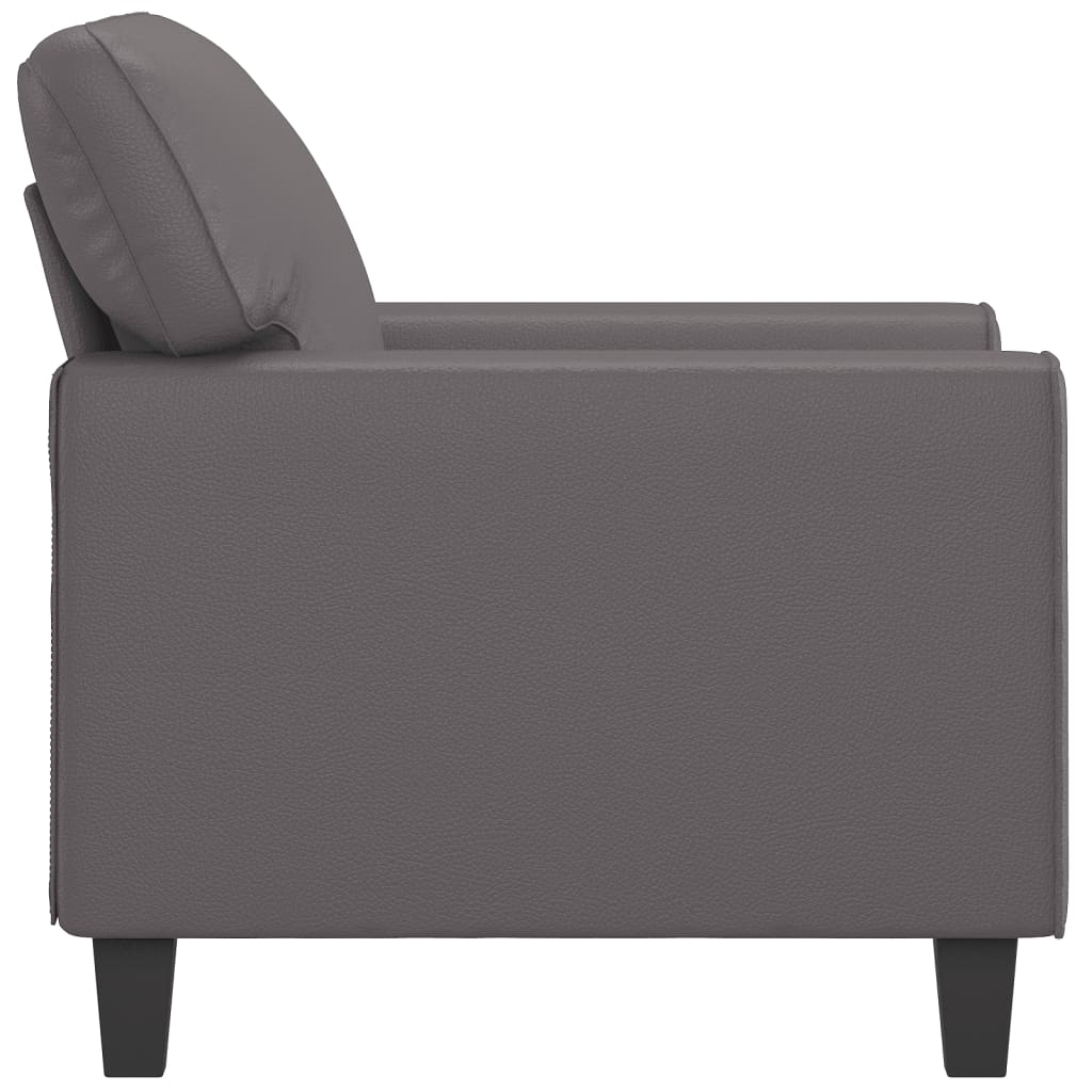 vidaXL Canapea de o persoană, gri, 60 cm, piele ecologică vidaXL Canapea de o persoană, gri, 60 cm, piele ecologică