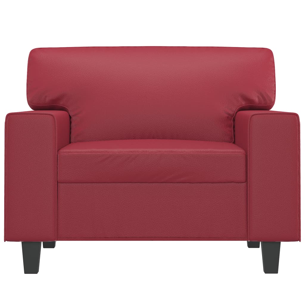 vidaXL Canapea de o persoană, roșu vin, 60 cm, piele ecologică