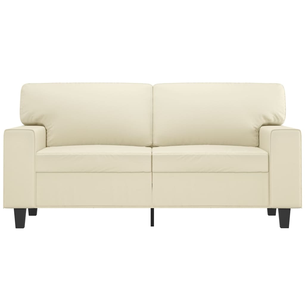 vidaXL Canapea cu 2 locuri, crem, 120 cm, piele ecologică vidaXL Canapea cu 2 locuri, crem, 120 cm, piele ecologică