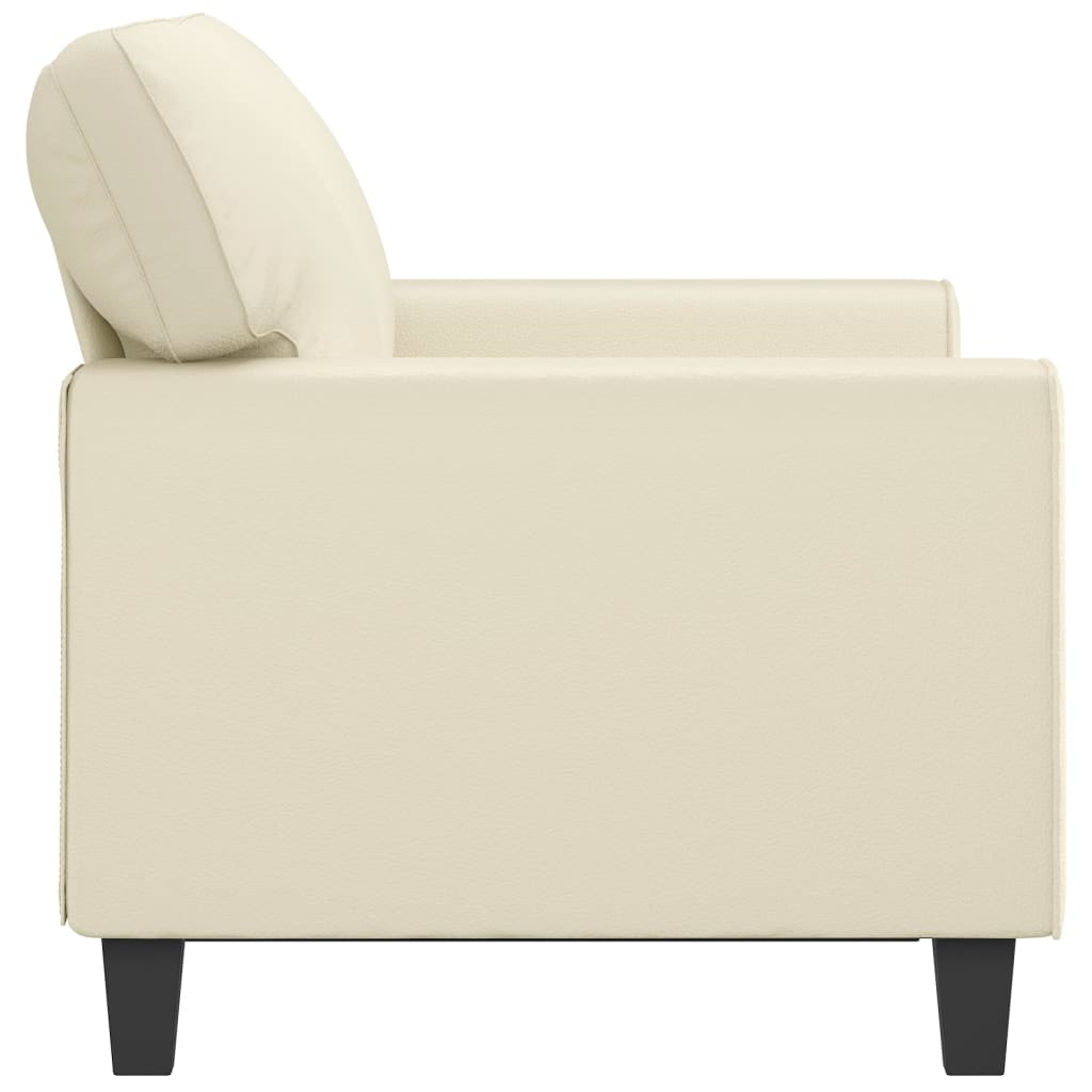 vidaXL Canapea cu 2 locuri, crem, 120 cm, piele ecologică vidaXL Canapea cu 2 locuri, crem, 120 cm, piele ecologică
