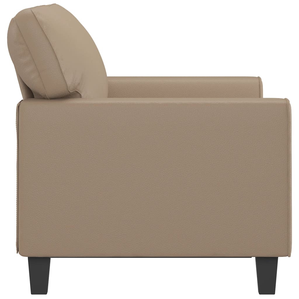 vidaXL Canapea cu 2 locuri, cappuccino, 120 cm, piele ecologică