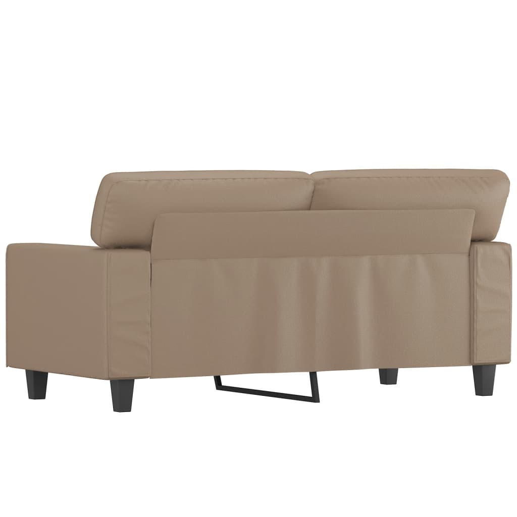vidaXL Canapea cu 2 locuri, cappuccino, 120 cm, piele ecologică