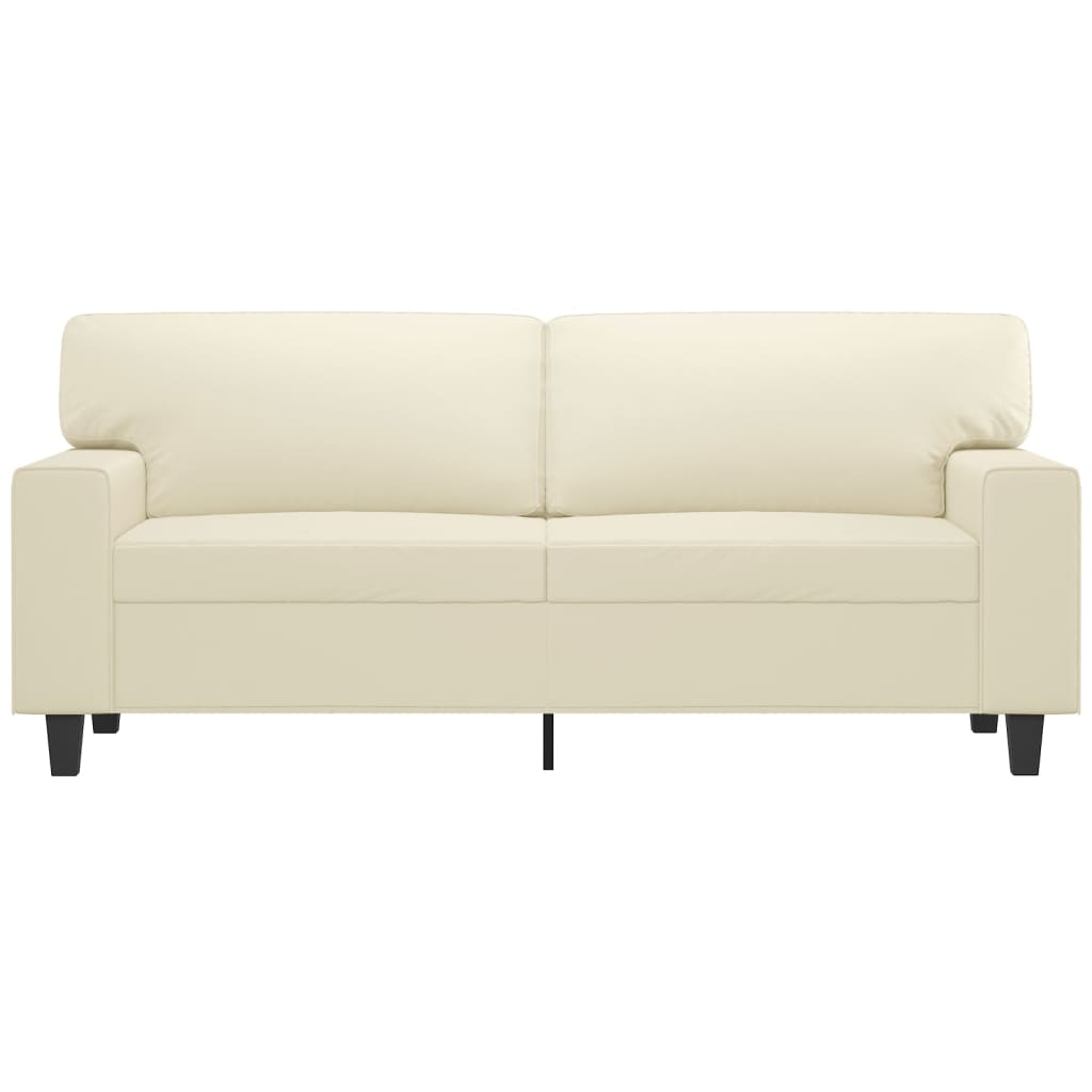 vidaXL Canapea cu 2 locuri, crem, 140 cm, piele ecologică vidaXL Canapea cu 2 locuri, crem, 140 cm, piele ecologică