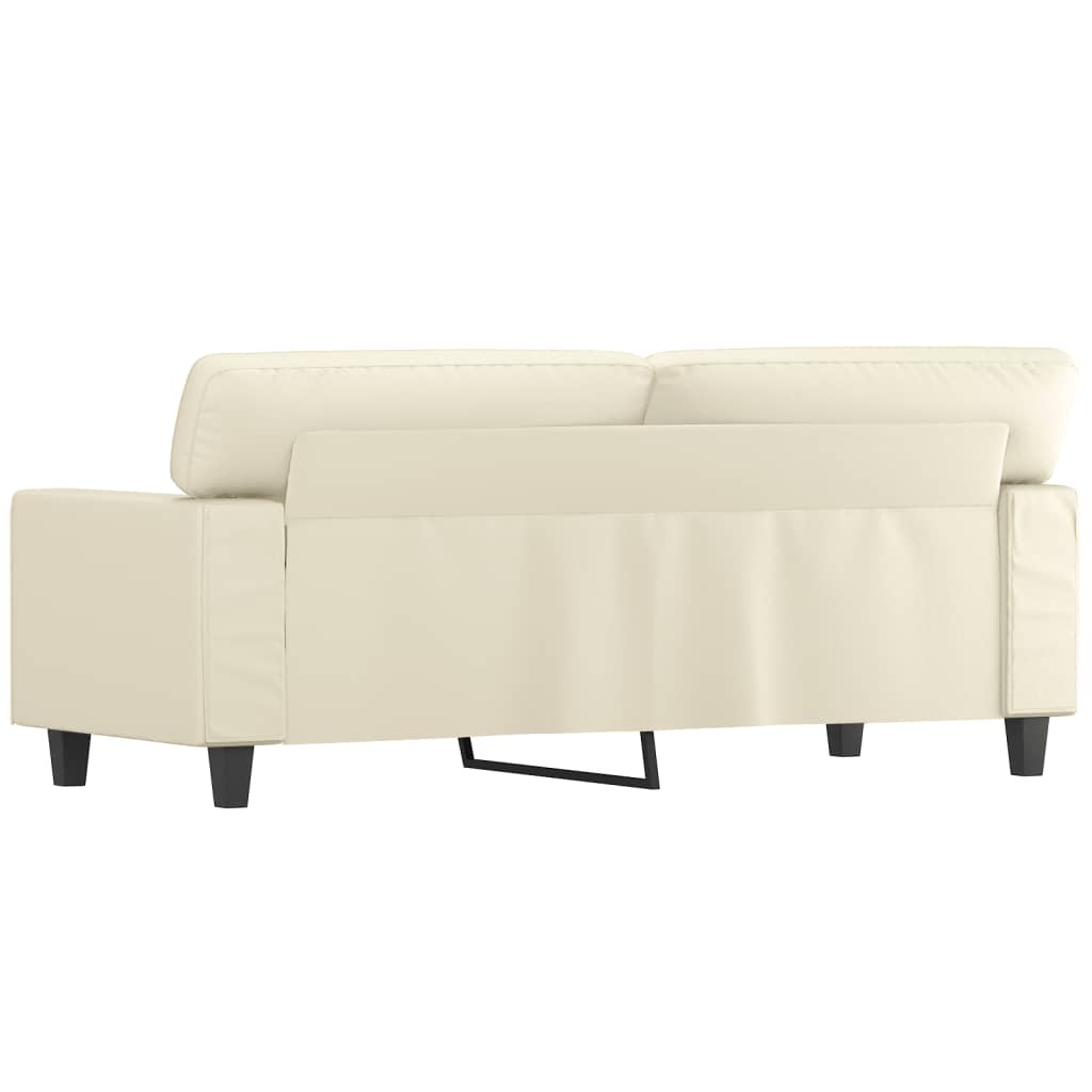 vidaXL Canapea cu 2 locuri, crem, 140 cm, piele ecologică vidaXL Canapea cu 2 locuri, crem, 140 cm, piele ecologică