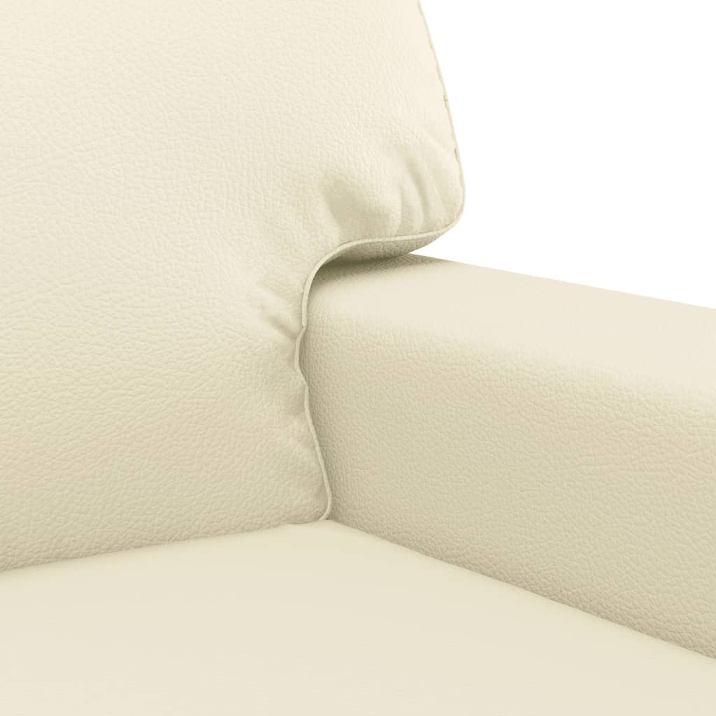 vidaXL Canapea cu 2 locuri, crem, 140 cm, piele ecologică vidaXL Canapea cu 2 locuri, crem, 140 cm, piele ecologică