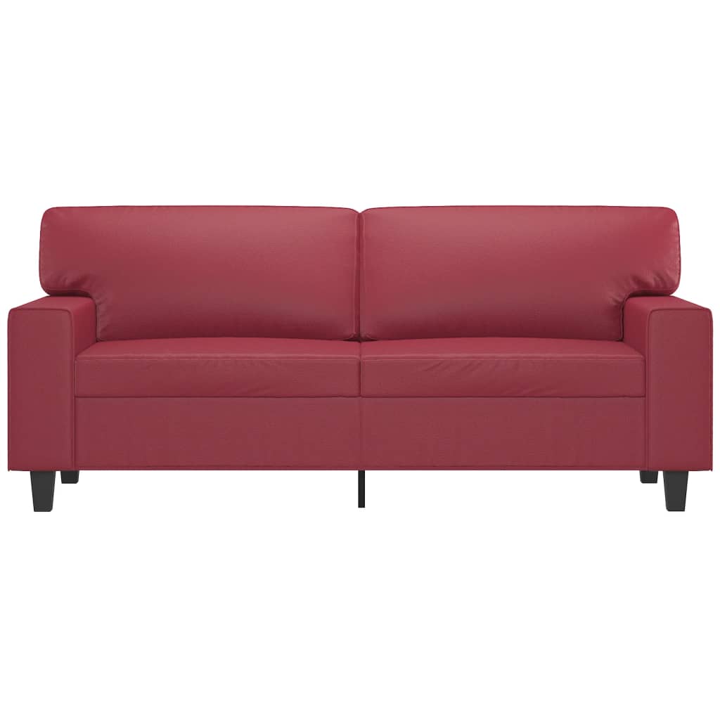 vidaXL Canapea cu 2 locuri, roșu vin, 140 cm, piele ecologică