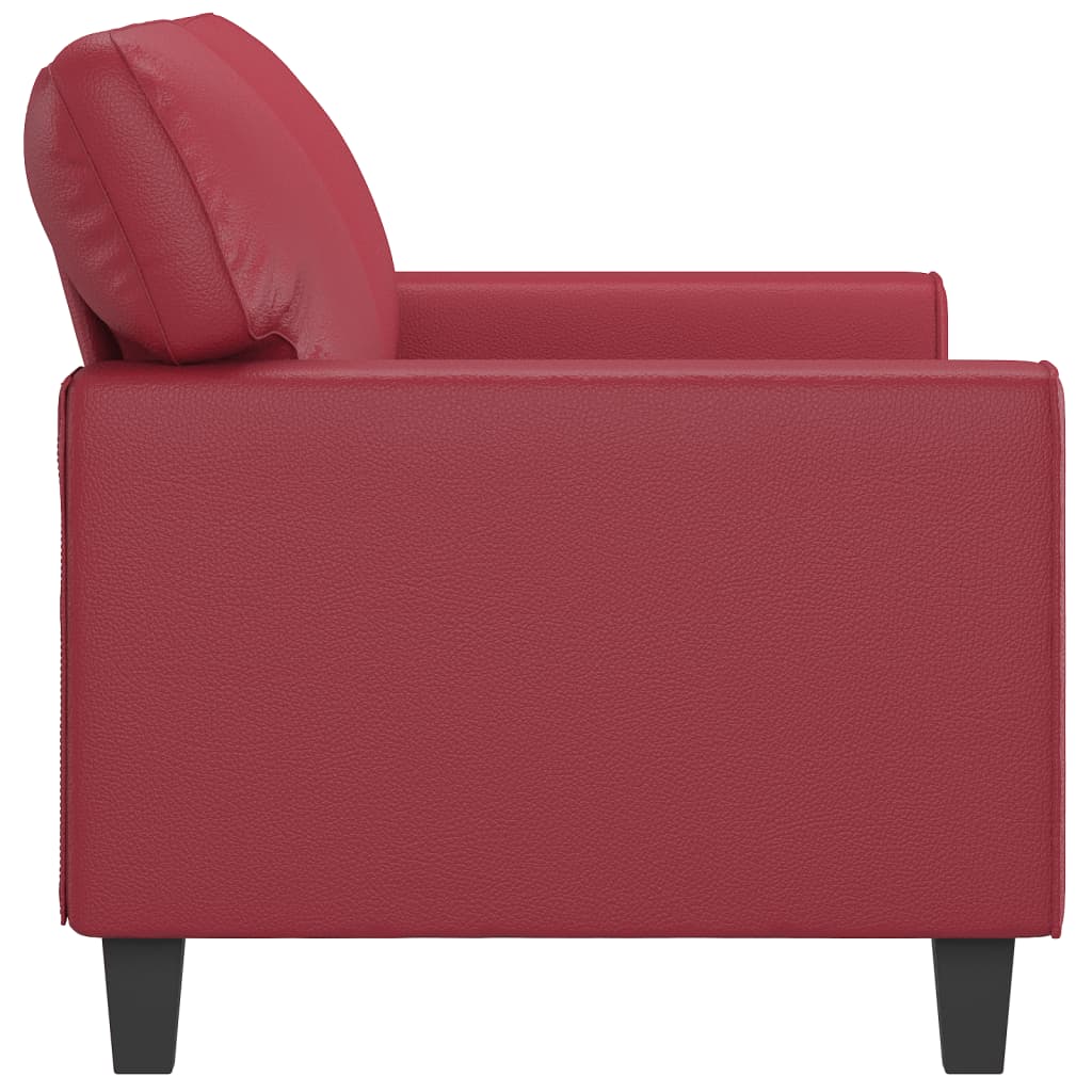 vidaXL Canapea cu 2 locuri, roșu vin, 140 cm, piele ecologică