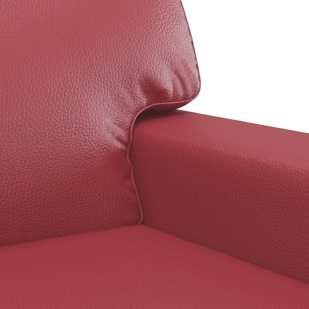 vidaXL Canapea cu 2 locuri, roșu vin, 140 cm, piele ecologică