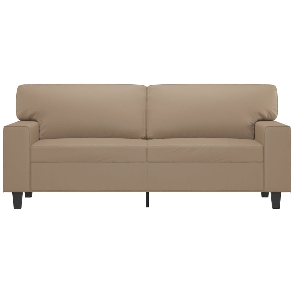 vidaXL Canapea cu 2 locuri, cappuccino, 140 cm, piele ecologică