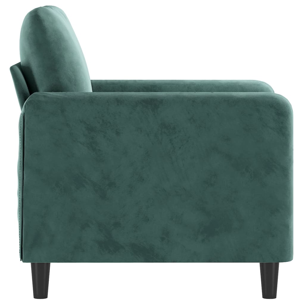 vidaXL Fotoliu canapea, verde închis, 60 cm, catifea