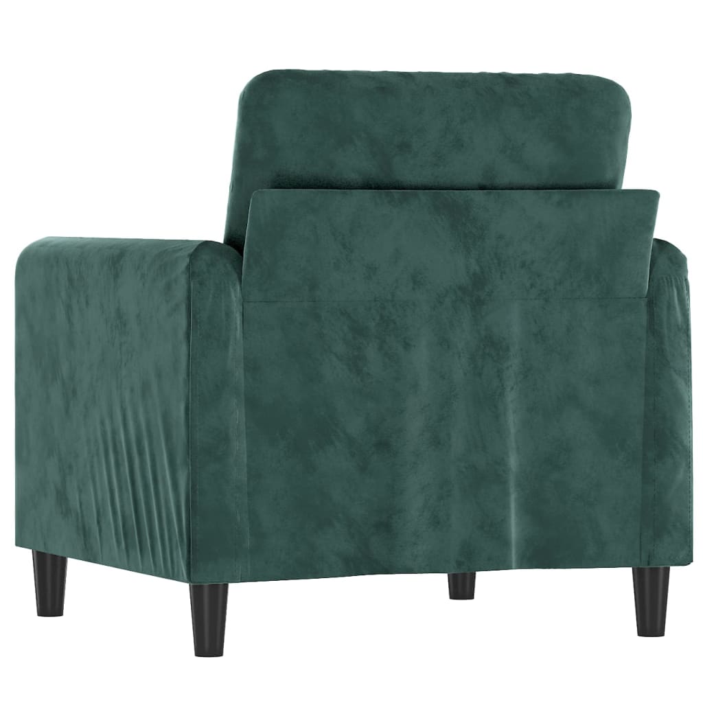 vidaXL Fotoliu canapea, verde închis, 60 cm, catifea