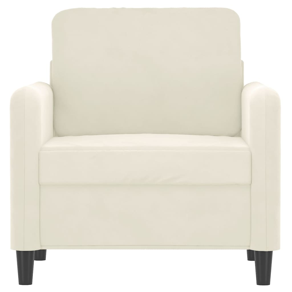 vidaXL Canapea de o persoană, crem, 60 cm, catifea vidaXL Canapea de o persoană, crem, 60 cm, catifea
