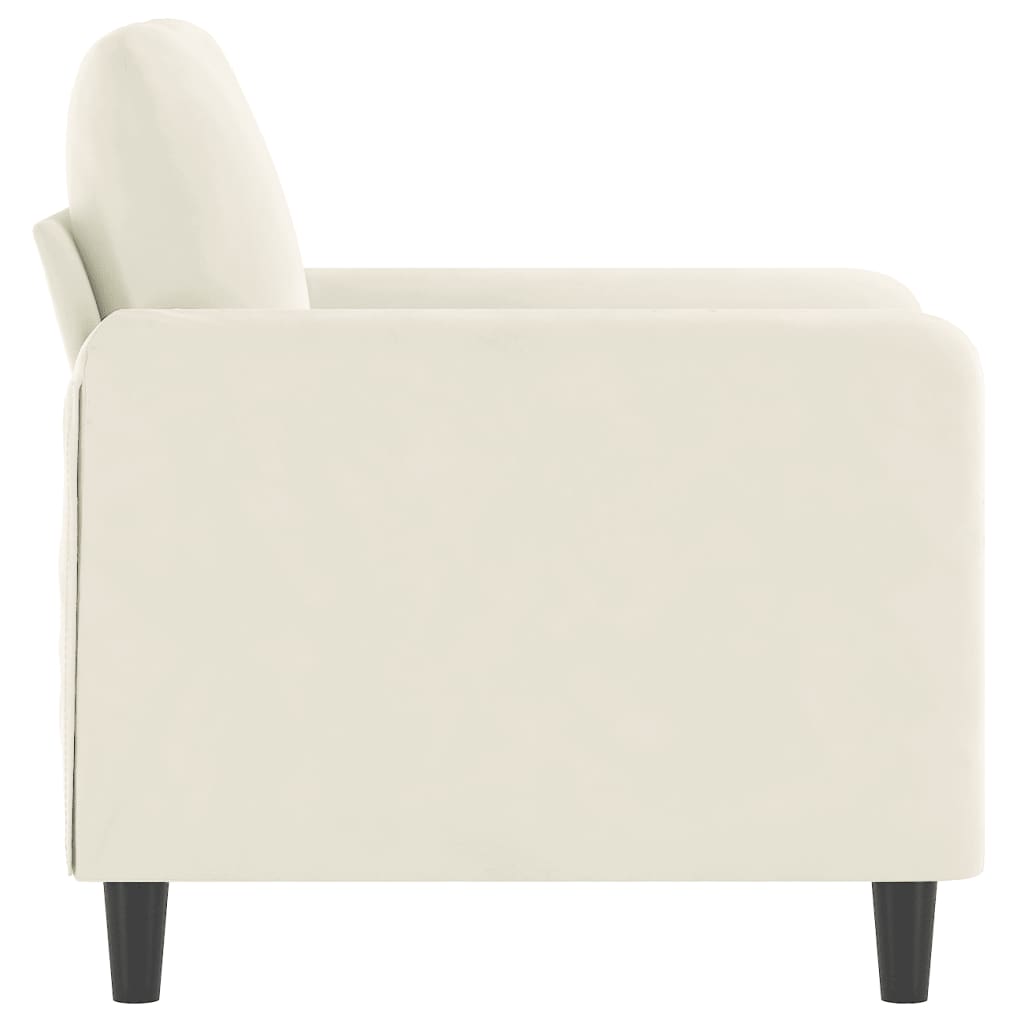 vidaXL Canapea de o persoană, crem, 60 cm, catifea vidaXL Canapea de o persoană, crem, 60 cm, catifea