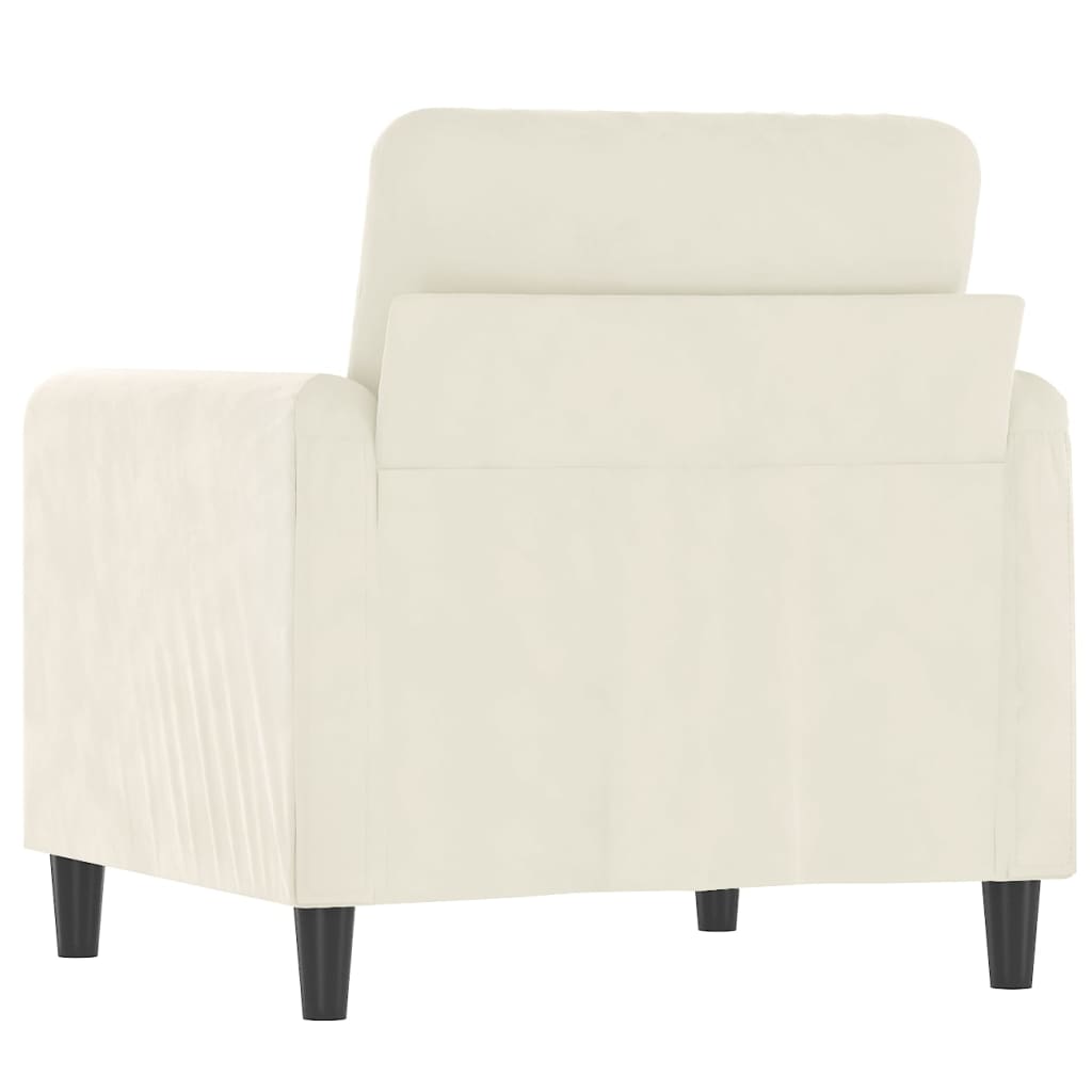 vidaXL Canapea de o persoană, crem, 60 cm, catifea vidaXL Canapea de o persoană, crem, 60 cm, catifea