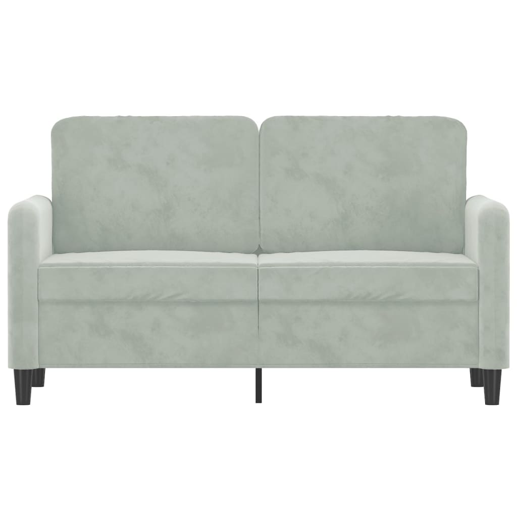 vidaXL Canapea cu 2 locuri, gri deschis, 120 cm, catifea