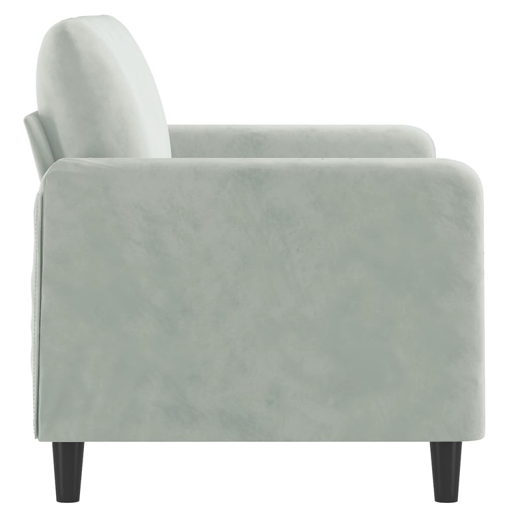 vidaXL Canapea cu 2 locuri, gri deschis, 120 cm, catifea