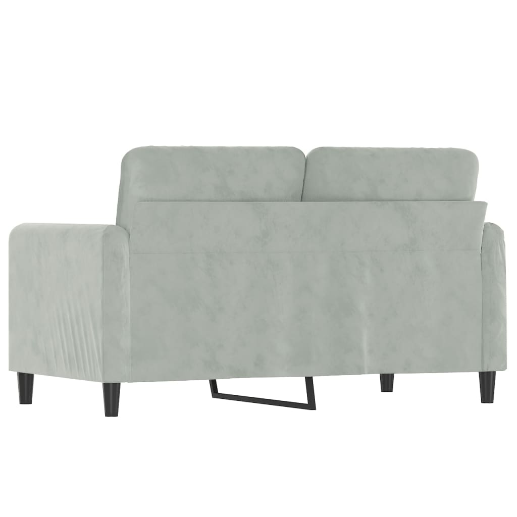 vidaXL Canapea cu 2 locuri, gri deschis, 120 cm, catifea
