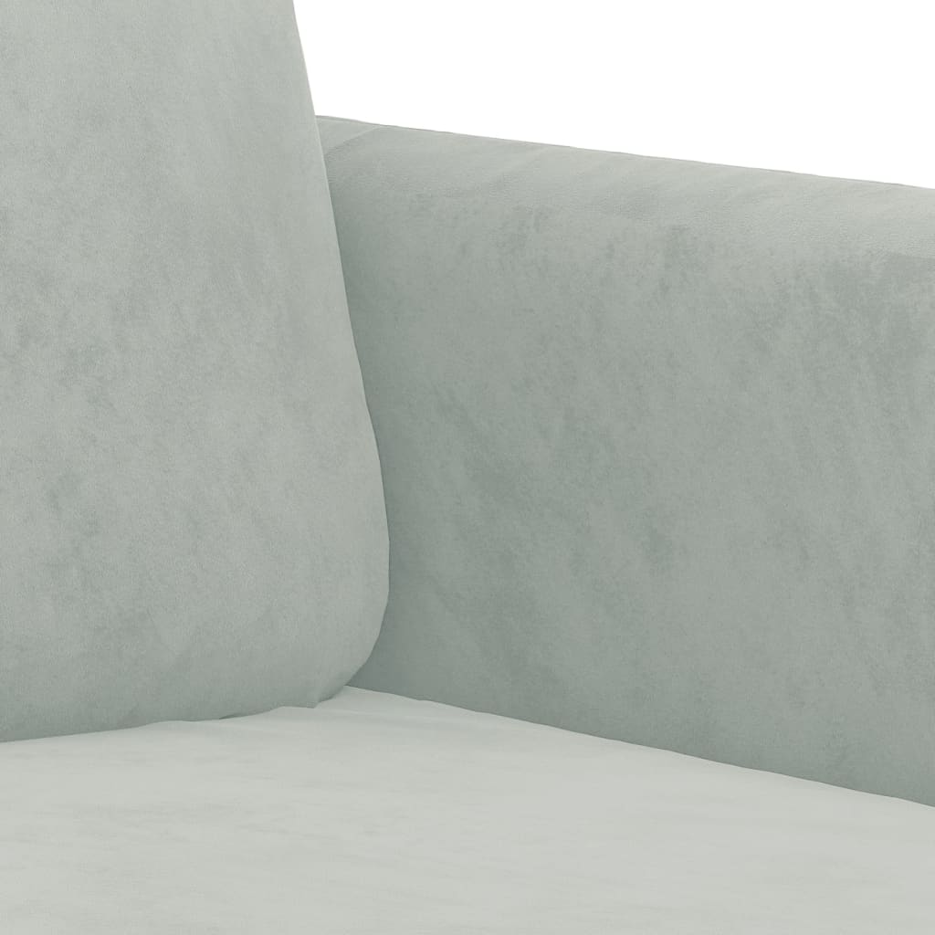 vidaXL Canapea cu 2 locuri, gri deschis, 120 cm, catifea
