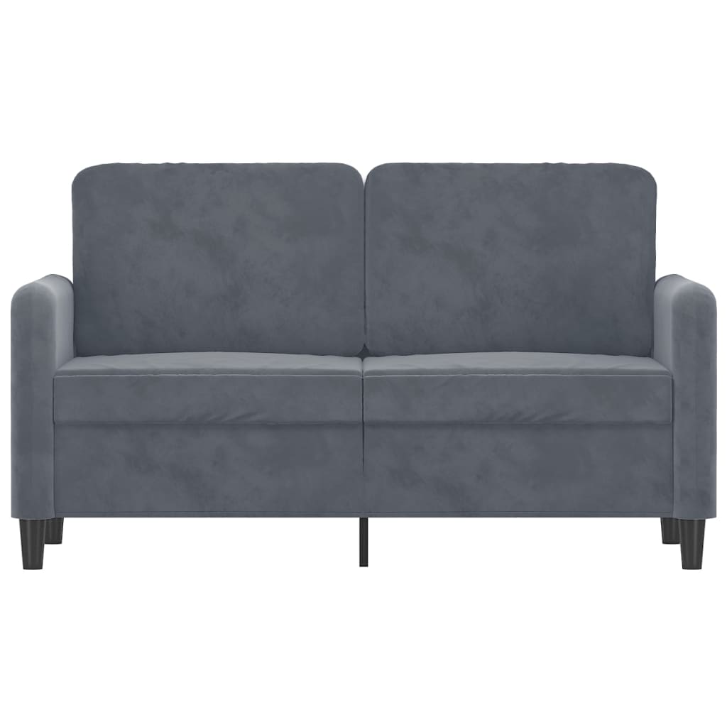 vidaXL Canapea cu 2 locuri, gri închis, 120 cm, catifea vidaXL Canapea cu 2 locuri, gri închis, 120 cm, catifea