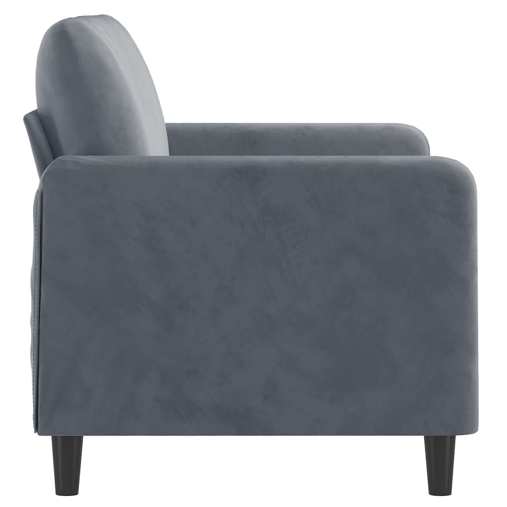 vidaXL Canapea cu 2 locuri, gri închis, 120 cm, catifea vidaXL Canapea cu 2 locuri, gri închis, 120 cm, catifea