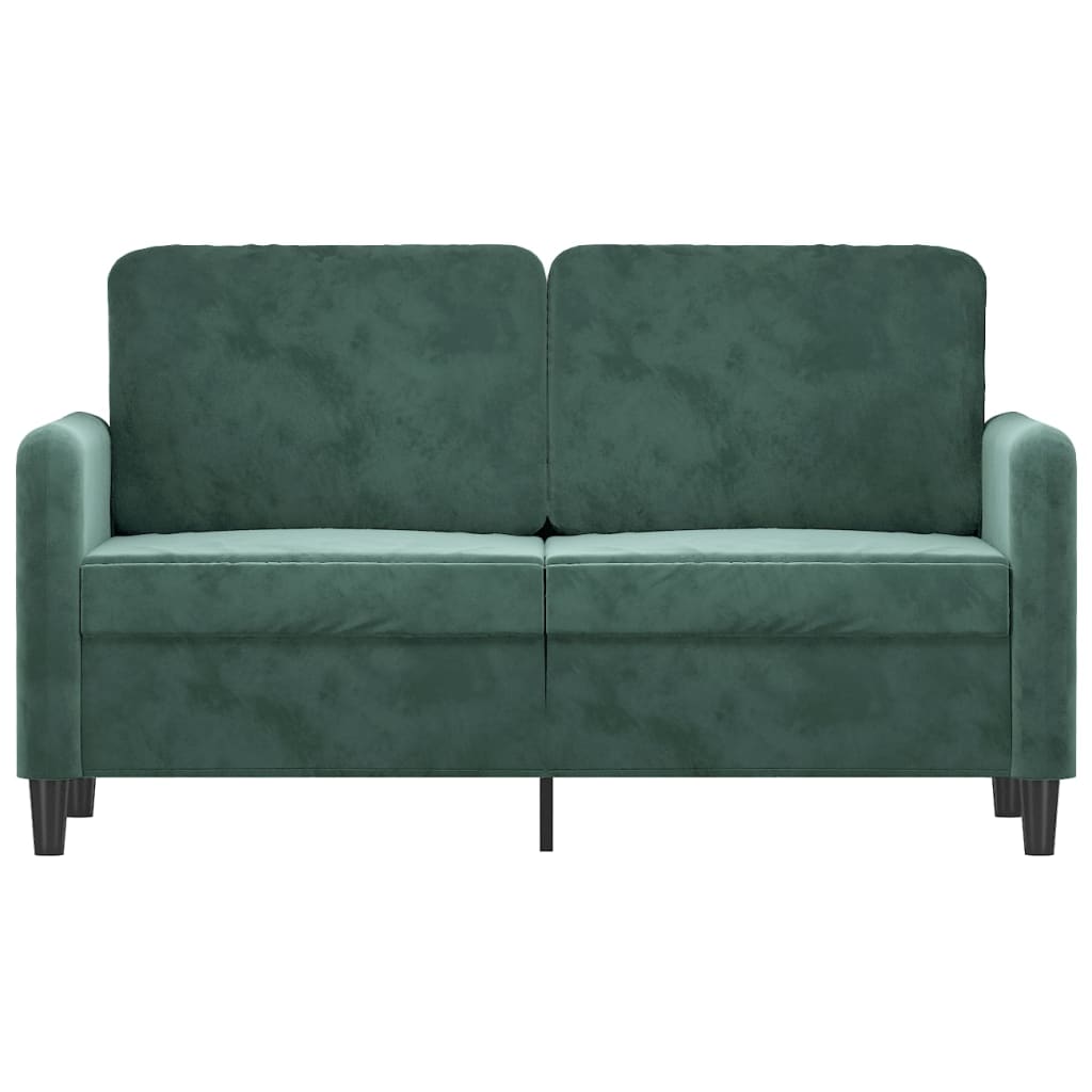 vidaXL Canapea cu 2 locuri, verde închis, 120 cm, catifea