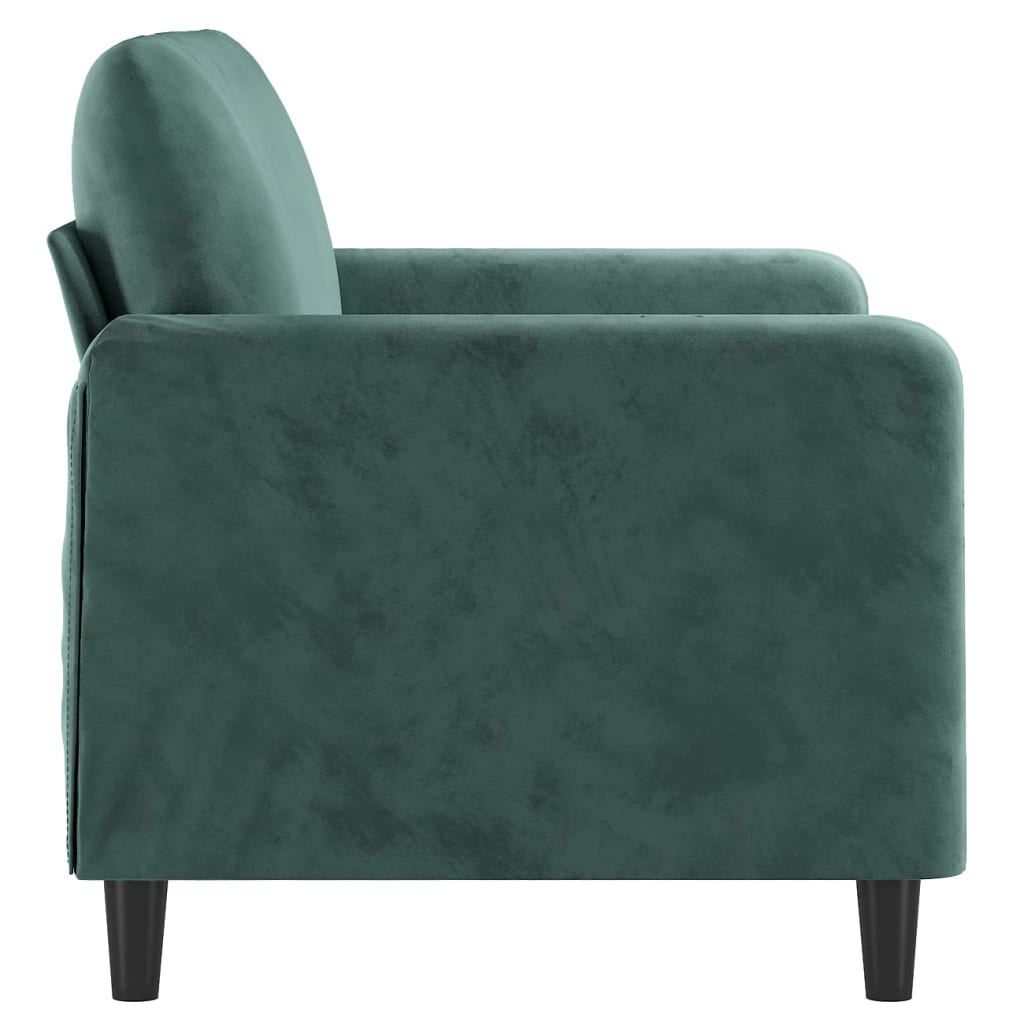 vidaXL Canapea cu 2 locuri, verde închis, 120 cm, catifea