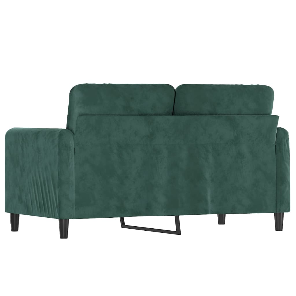 vidaXL Canapea cu 2 locuri, verde închis, 120 cm, catifea