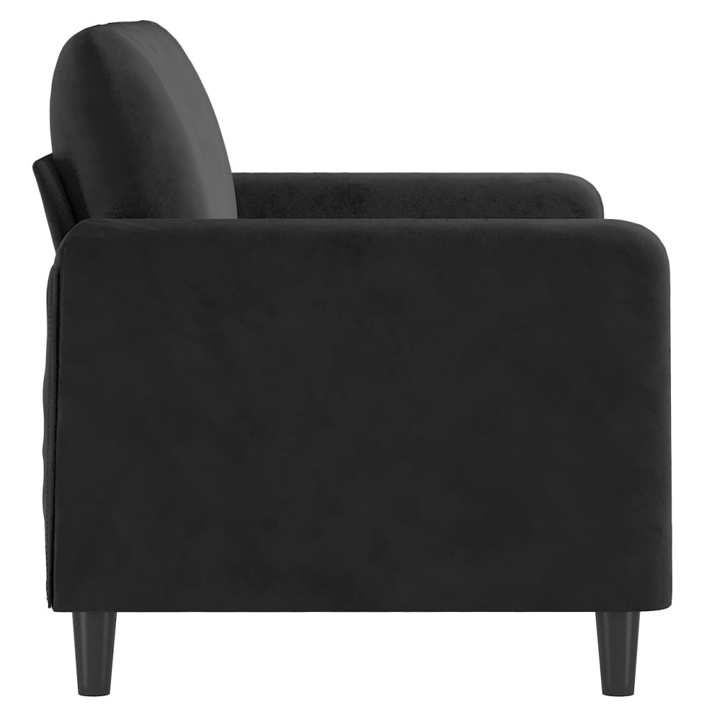 vidaXL Canapea cu 2 locuri, negru, 120 cm, catifea