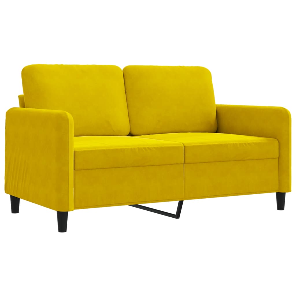 vidaXL Canapea cu 2 locuri, galben, 120 cm, catifea