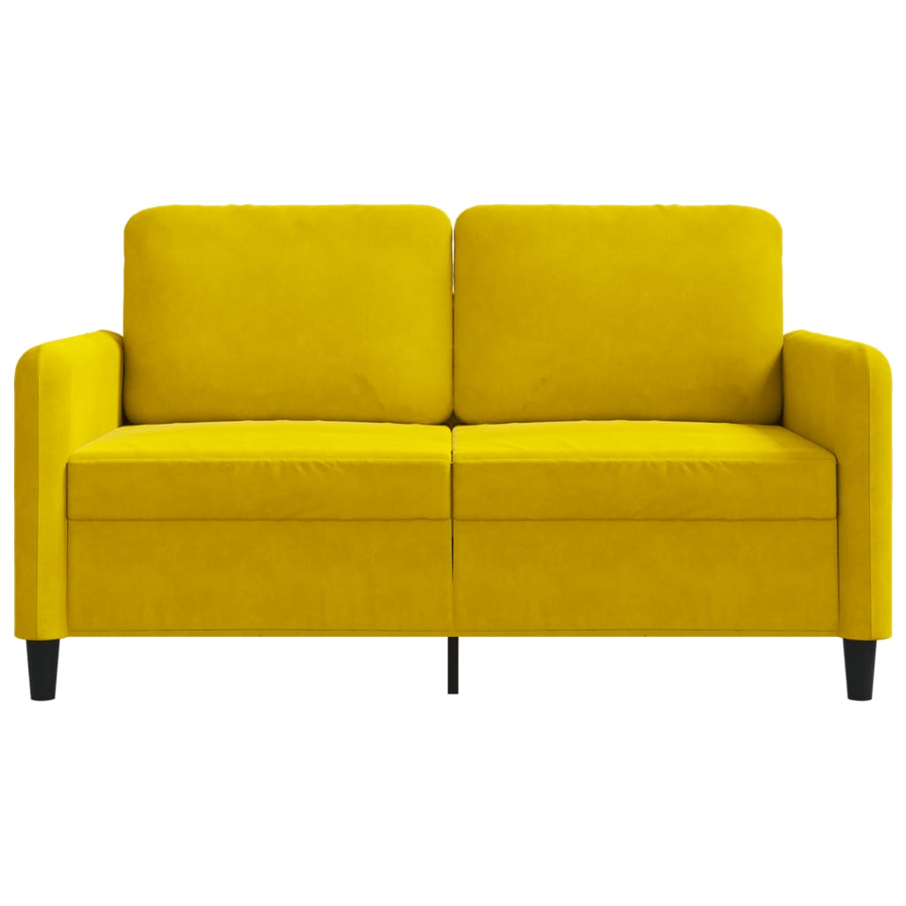 vidaXL Canapea cu 2 locuri, galben, 120 cm, catifea