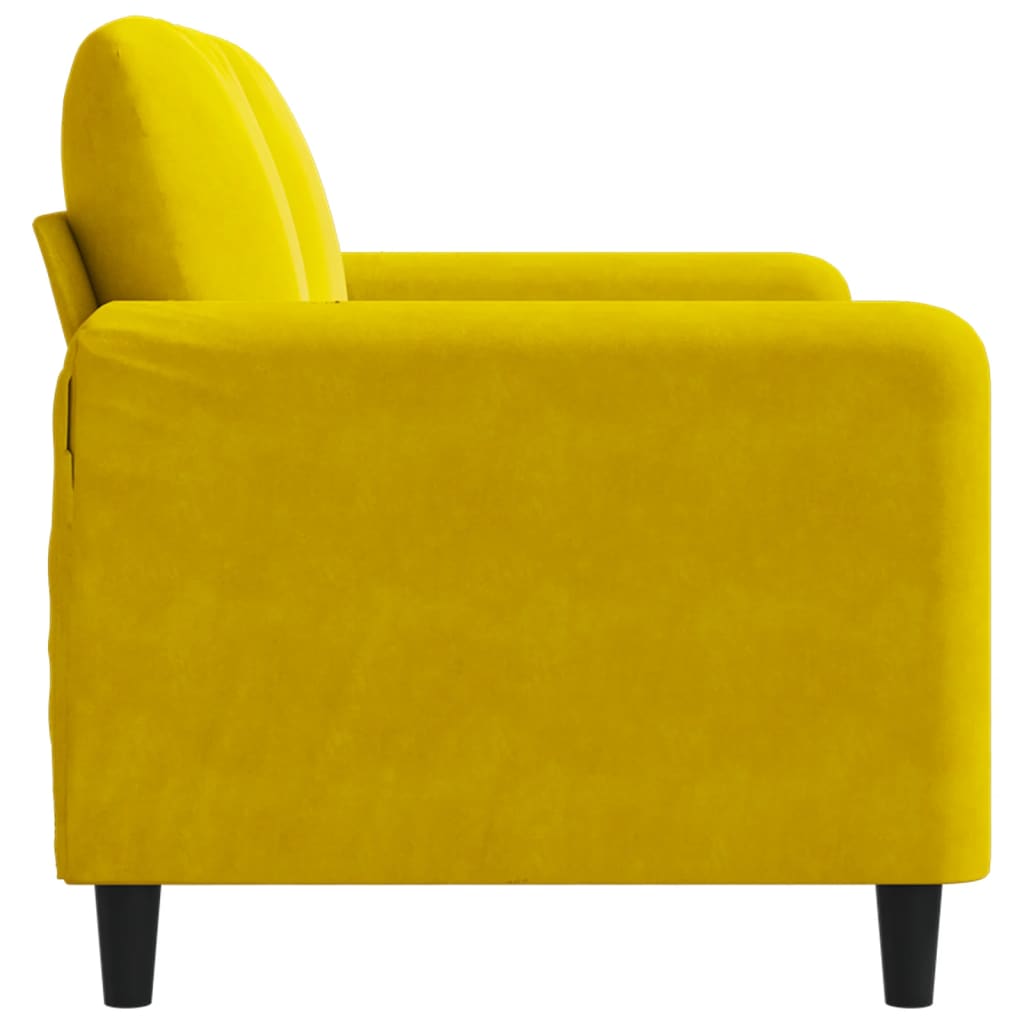 vidaXL Canapea cu 2 locuri, galben, 120 cm, catifea