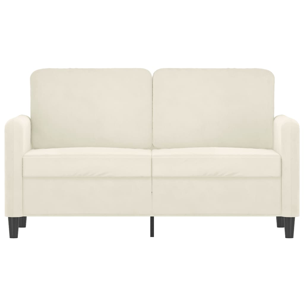 vidaXL Canapea cu 2 locuri, crem, 120 cm, catifea vidaXL Canapea cu 2 locuri, crem, 120 cm, catifea