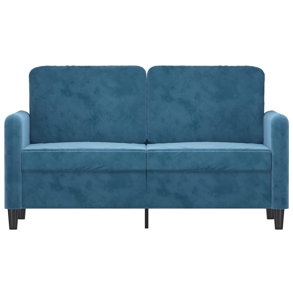 vidaXL Canapea cu 2 locuri, albastru, 120 cm, catifea vidaXL Canapea cu 2 locuri, albastru, 120 cm, catifea
