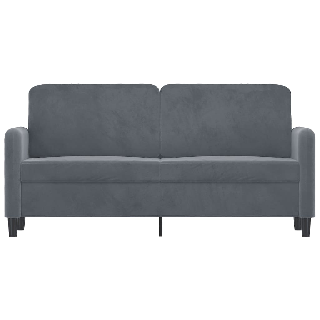 vidaXL Canapea cu 2 locuri, gri închis, 140 cm, catifea