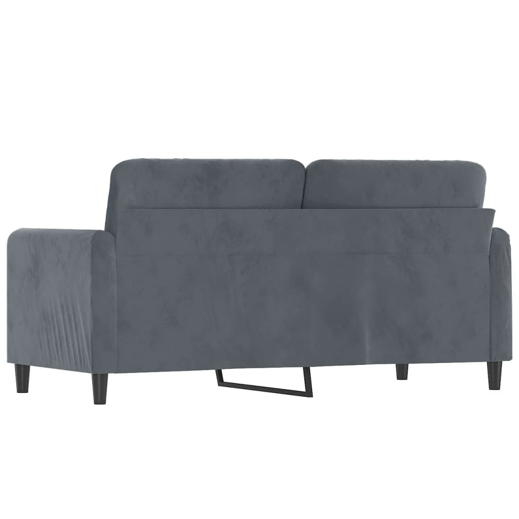 vidaXL Canapea cu 2 locuri, gri închis, 140 cm, catifea