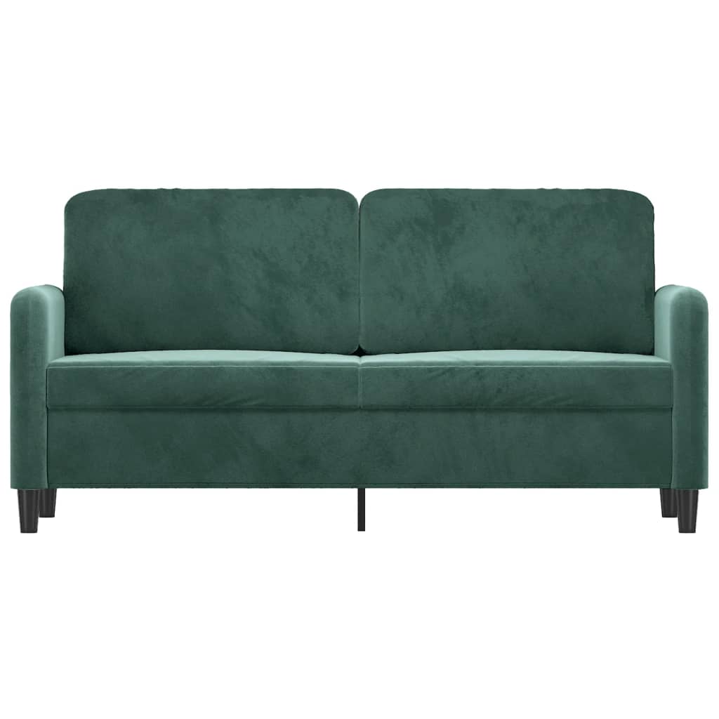 vidaXL Canapea cu 2 locuri, verde închis, 140 cm, catifea