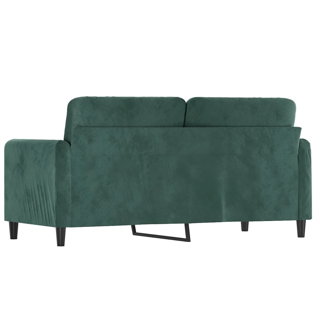 vidaXL Canapea cu 2 locuri, verde închis, 140 cm, catifea